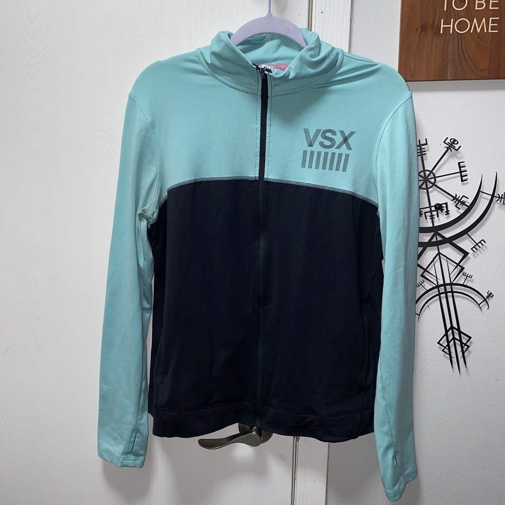 Victoria's Secret VSX Sport Full Zip Jacket Black And Mint Medium